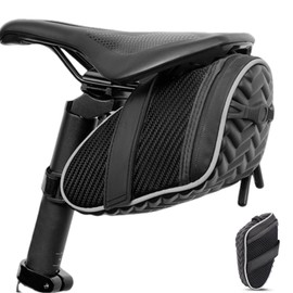 JIMIGUGU Bicycle Saddlebag, Waterproof, Large Capacity, With Reflective Logo, Taillight Hanger, Does Not Hit Your Knee, Accessory Compartment, Storage Capacity, Easy Installation