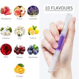 Visen 10 Unidades De Aceite Para Cutículas En Gel, Aceite Para Uñas En Lápiz, Esmalte Nutritivo Para Uñas, Hidratación Y Tratamiento, 10 Tipos De Aceite Revitalizador De Cutículas Con Aroma Afrutado