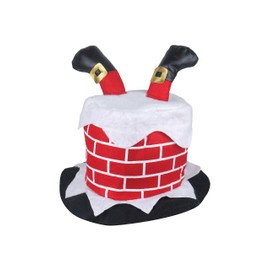 HENBRANDT W00 104 Chimney Hat with Santa Legs, Red