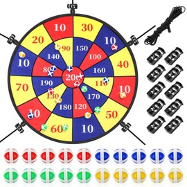 Lunmon 29" Trampoline Dart Board Game Accessories, Toss Game with 20 Sticky Balls - Indoor & Outdoor Sport Fun Trampoline Outdoor Party Accessories for Birthday Gifts (200 Score)