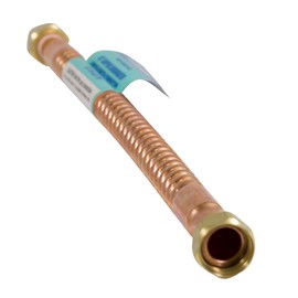 Flextron FTWC-C34-18A 18" Long Connector for Water Heater with 3/4" FIP and 3/4" FIP Ends, Copper