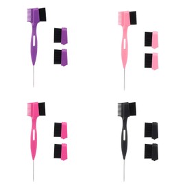 BEIDUOYANG Hair Edge Brush With Tail Comb Double Sided Control Hair Comb Styling Tool For Women Girls Hair Edge Brush With Tail Comb Double Sided