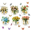 Buiory Removable Hanging Flower Vases Wall Stickers Peel and Stick