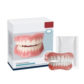 Juego completo de dentaduras postizas superiores e inferiores, creando una sonrisa perfecta en casa con dientes temporales en la parte superior e inferior(1pcs)