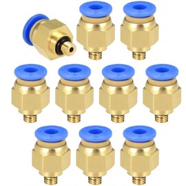 TOP-VIGOR 10Pcs Straight Pneumatic Push to Quick Connect Fittings, M5 Male x 4mm Tube OD Straight Push Fit Connectors Air Pipe Fittings Push in Quick Fitting Adapter