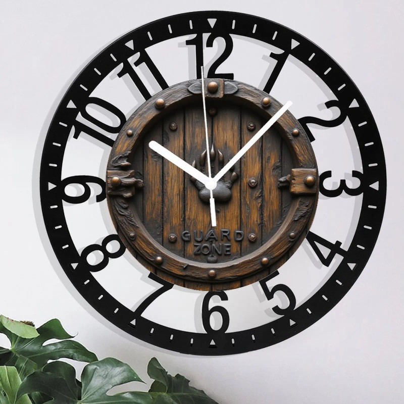 25cm Round Iron Wall Clock with a "The [Your Last