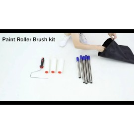Nichcho 24"~48" long handle steel rod Painting Roller w/ 3-free Brush for Wall Ceiling