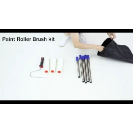 Nichcho 24"~48" long handle steel rod Painting Roller w/ 3-free Brush for Wall Ceiling