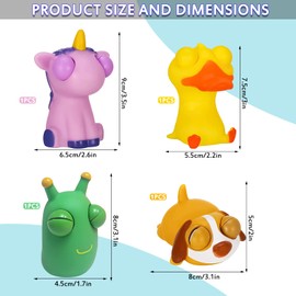 Squeeze Toy, Pack of 4, Stress Balls, Stress Squeeze Toy, Squeeze Ball, Popping Out Eyes Squeeze Toys, Anti Stress Toy for Adults and Children