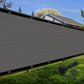 Amagenix Privacy Fence Screen 5'x26'CustomSized Mesh Fencing Shade Cover with Brass Grommets Heavy Duty Protective Covering for Outdooor Garden Drk Greyyard，Dark Grey