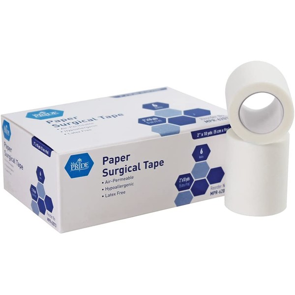 Medpride Paper Surgical Tape, Pack of 6, Size - 2" x 10 Yards