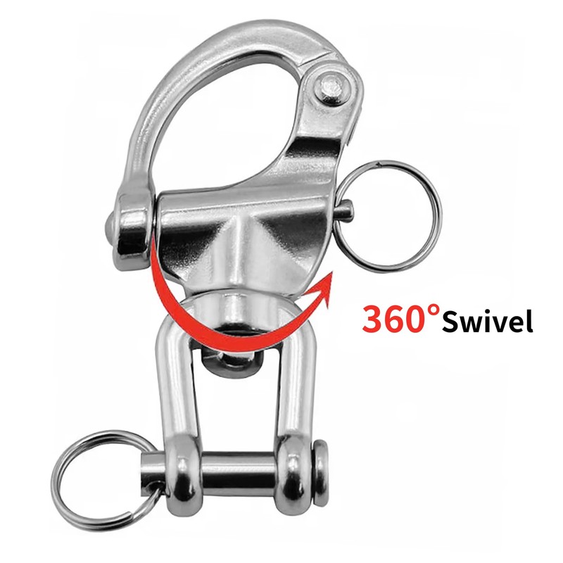 Laorde Swivel Eye Snap Shackle 316 Stainless Steel Quick Release