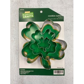 Brother and sister design studio 3 pack  4 leaf clover / shamrock St. Patrick's Day cookie cutters 1.5" 3" + 5"