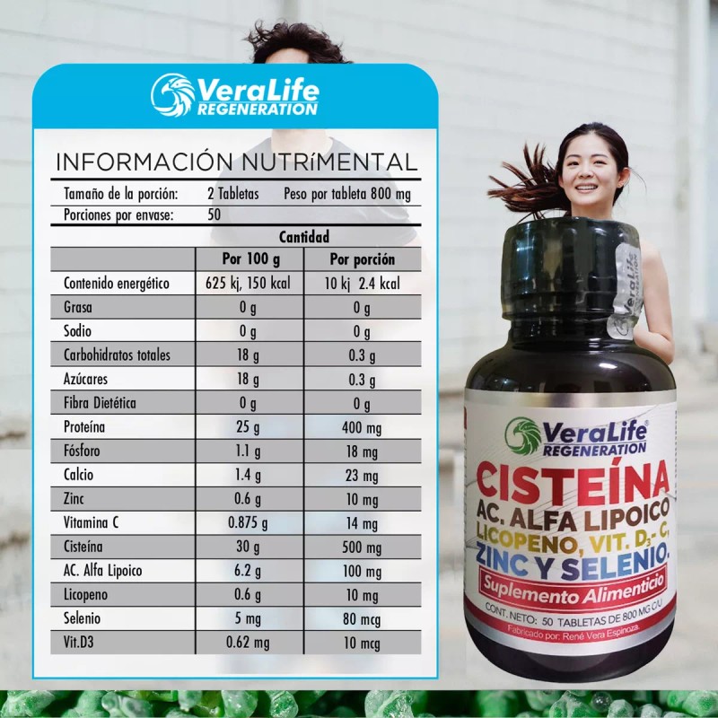 VeraLife Cisteina, Ac Alfa Lipoico Multivitaminico 50 Tab -veralife Sabor