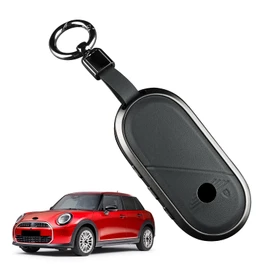 KUNGKIC Aluminum Alloy Leather Protector Smart Key Case Keychain for Mini Cooper S F65 F66 F67 Countryman U25 ACEMAN J05