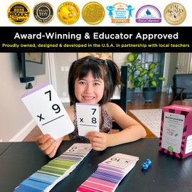 Think Tank Scholar 173 Multiplication Flash Cards + 2 Math Dice (Award Winning) All Facts 0-12 Answer on Back, for Kids in 2ND, 3RD, 4TH, 5TH, 6TH Grade Class or Homeschool - Games & Chart