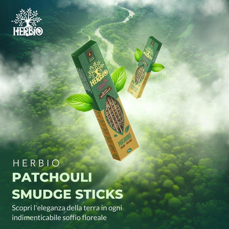 Fragrances & Sens - Natural Patchouli Incense Sticks, Herbio, Handmade,