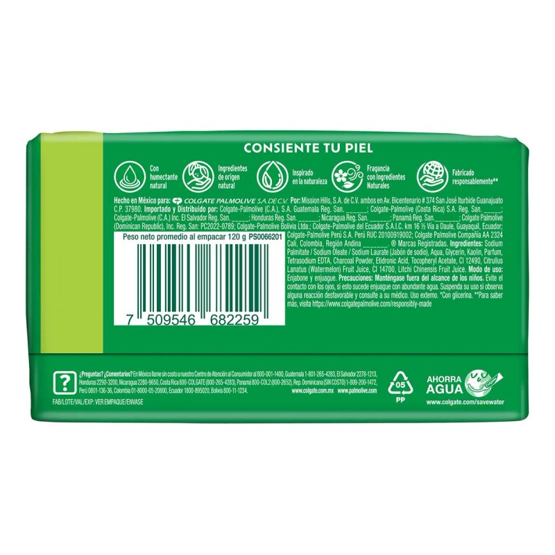 Jabón de Tocador Palmolive Naturals Sandía y Lychee 4x120 g