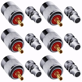 Fanbalunke PL259 Coaxial Connectors 27 Pcs PL-259 UHF Male Solder Connector Plug with Reducer, Teflon Material 50ohm for RG59 RG8 RG8x LMR400 RG213 Coaxial Cable Compatiable with Ham Radio Antenna