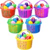 48 Pieces Easter Egg Baskets Set Include 6 Plastic Easter