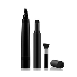 Beard Pen Filler Styling Kit for Men, 4-tip Beard Filler Pencil (Black), Soft Cotton Tip, Long Lasting Waterproof, Beard Stick Beard Shadow, Beard Shaping Tool for Hairline and Beard Fillers