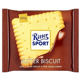 Ritter Sport Butter Biscuit Milk Chocolate 100g - Pack of 2