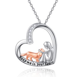 CHENGHONG Dog Necklace 925 Sterling Silver Chain with Dog Pendant Dog Jewellery Gift for Girls Women, Sterling Silver
