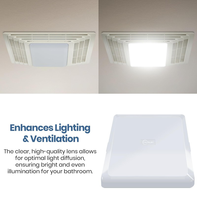 CALPALMY Exact Replacement Bathroom Vent Fan Light Lens Cover, Compatible