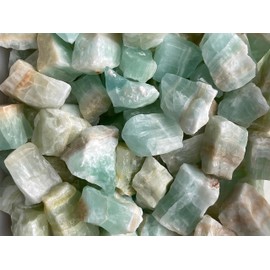 GAF TREASURES 1 Pound Pistachio Calcite Rough, Natural Aura Calcite Stones - Raw Calcite Pistachio Rock for Decor, Tumbling, Cabbing, Polishing, Fountain Rocks, Wicca, and Reiki (Pistachio Calcite)
