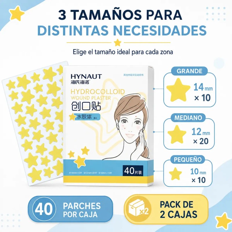 Parches Hidrocoloides Estrella Acne 2 Cajas 80 Pzs
