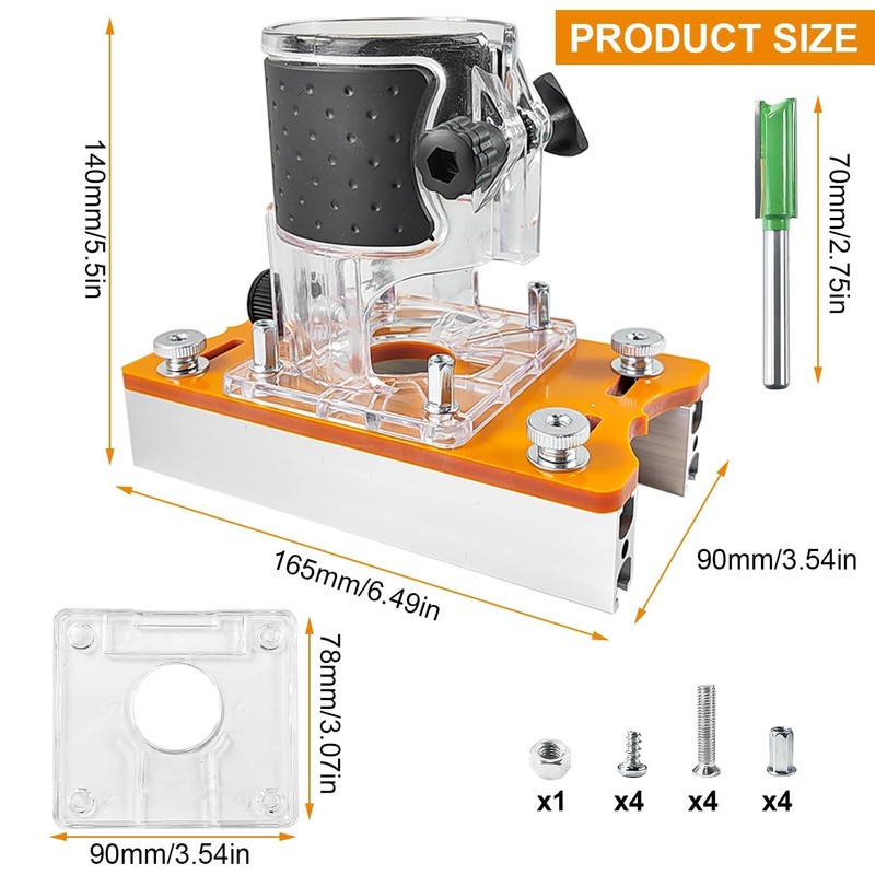Precision Wood Router Base Set, 2-in-1 Compact and Portable, Router