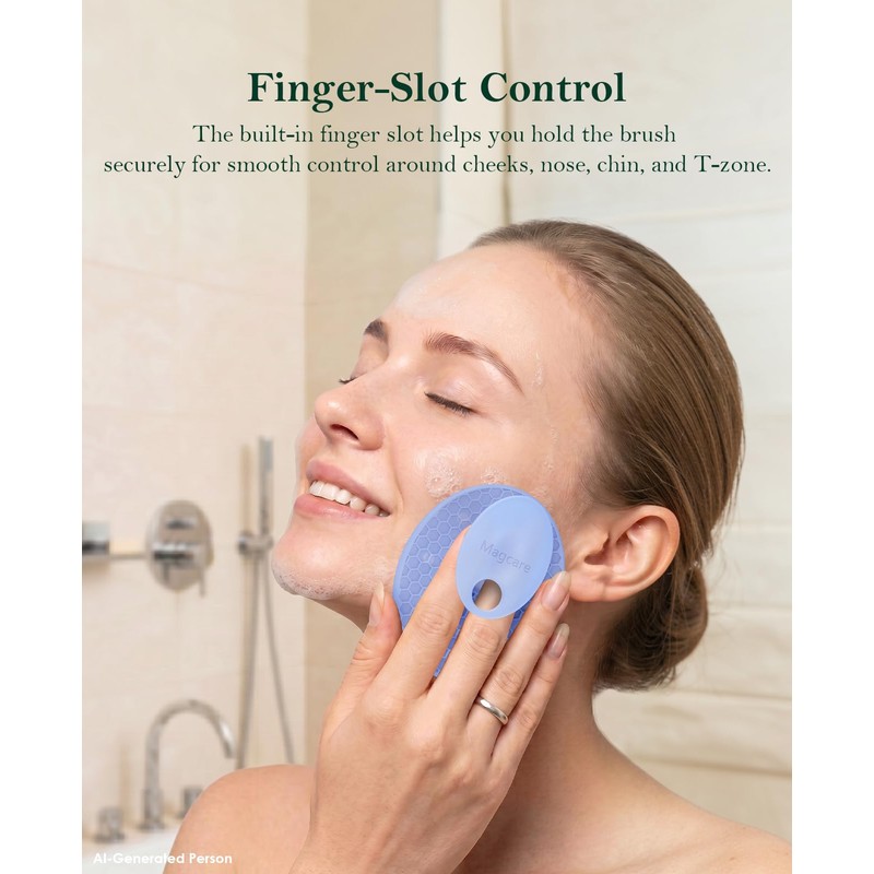 Magcare Silicone Facial Scrubber with Embedded Magnetic Nodes, Face Brush