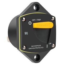 GLOSO GLOSO Circuit Breaker Switches Manual Reset Waterproof Audio Radio Solar System Boat Truck Marine Automotive Stud 5/16 Panel Mount 90A