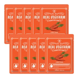 Forderskin Superfood Real Veggie Farm Double Shot Mask 23ml (10 sheets) Carrot / 포더스킨 슈퍼푸드 리얼 베지팜 더블 샷 마스크 23ml (10매) 당근