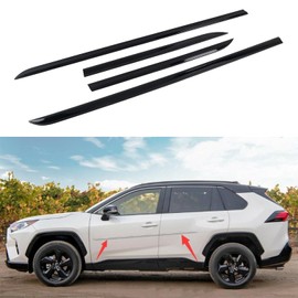 CTH for Toyota RAV4 2019-2025 Exterior Side Door Molding Car Door Edge Anti-Collision Protector Decorative Cover Trim Car Accessories 4pcs (Glossy Black)