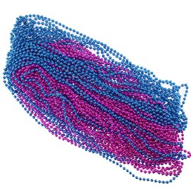 CREATRILL 50 Pcs 6mm Baby Gender Reveal Beads for Baby Shower Announcement Party Supplies 33 Inch Baby Blue Hot Pink (6mm 50 pcs)