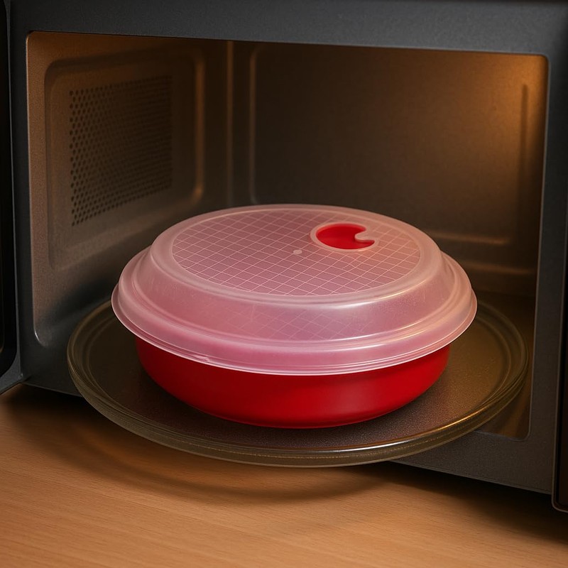 Dependable Industries inc. Essentials 3-Pack Divided Microwave Plates with Vented