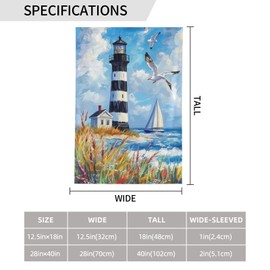 Lighthouse Seagulls Garden Flag 12x18 Inch Double Sided All-Weather Polyester Outdoor Flag For Patio Lawn Yard And Garden Welcome Decor