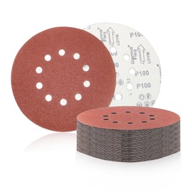 SuQurtom 20 Pack 9 Inch 40 Grit Hook & Loop Sanding Discs, 10 Hole Aluminum Oxide Abrasive Discs for Drywall, Wood & Metal, Compatible with Power Sanders