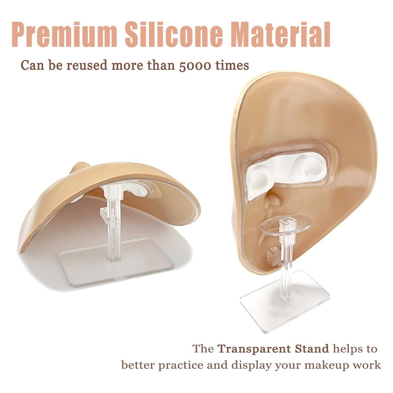 Banugo Makeup Practice Face Board, Silicone Makeup Mannequin Head for