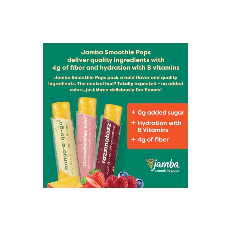 Jamba Smoothie Pops Variety Pack, 16 Count – 100% Fruit