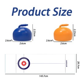 Tabletop Curling Game, Portable Curling Board Games with 8 Curling Stones, Fun Indoor Sports Game for Family School Party Travel 143.7x28.7 cm