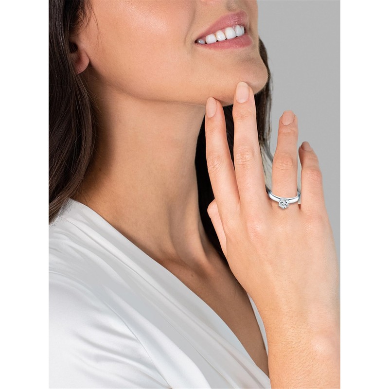 Trilani Women's Engagement Ring 925 Sterling Silver with Brilliant Cut