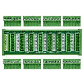 DIN Rail Mount 10A/300V Pluggable Screw Terminal Block Distribution Module (8x6 Pole)