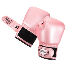 SUPVOX Kids Boxing Gloves: Shockproof Leather Sparring Training Gloves with Breathable Holes - Foam Filled Training Sparring Gloves for Boys and Girls Boxing Beginners (Pink)