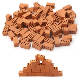 APOMOONS 100 Pcs Mini Bricks, Sim Micro Bricks for Garden, 8 Hole Miniature Building Brick for DIY Dollhouse, Garden Ornament Micro Landscape Accessories