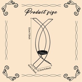 Vesici Candle Sconces Set of Two Metal Wall Candle Holder Wall Mounted Sconces Decorative Iron Holder for Living Room Bedroom Dining Room Decorations(Black)