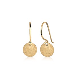 Elli Women's Earrings Circle Geo Round Trend Minimal Matte in 925 Sterling Silver, Silver