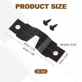 sourcing map 20Pcs Picture Hangers, Frame Back Fasteners with Screws, Single-Notch Double Hole Precision Hangers Hook for Hanging Paintings Picture Photos Frame, Black