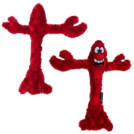 American Dog Larry The Lobster – Durable Plush Dog Toy Made in USA from Pet-Safe, Machine-Washable Soft Minky Fleece Material for Bonding, Play Time, Mental Stimulation, Exercise, Training, & More